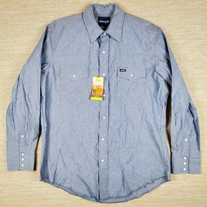 Wrangler Cowboy Cut Shirt Mens L Pearl Snap Country Western Classicore Southwest